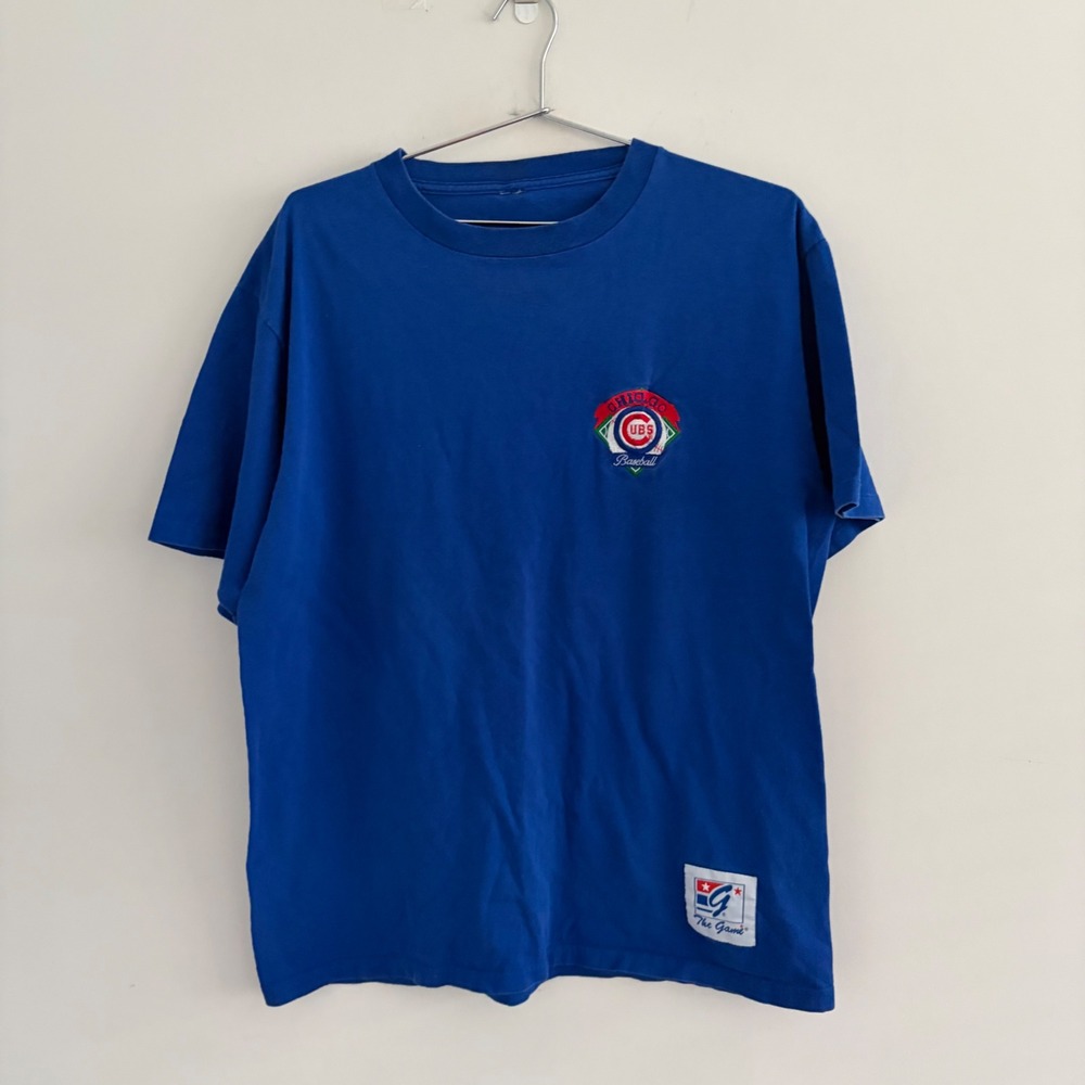 The Game Chicago Cubs Baseball Vintage Royal Blue Graphic T-Shirt Mens XL